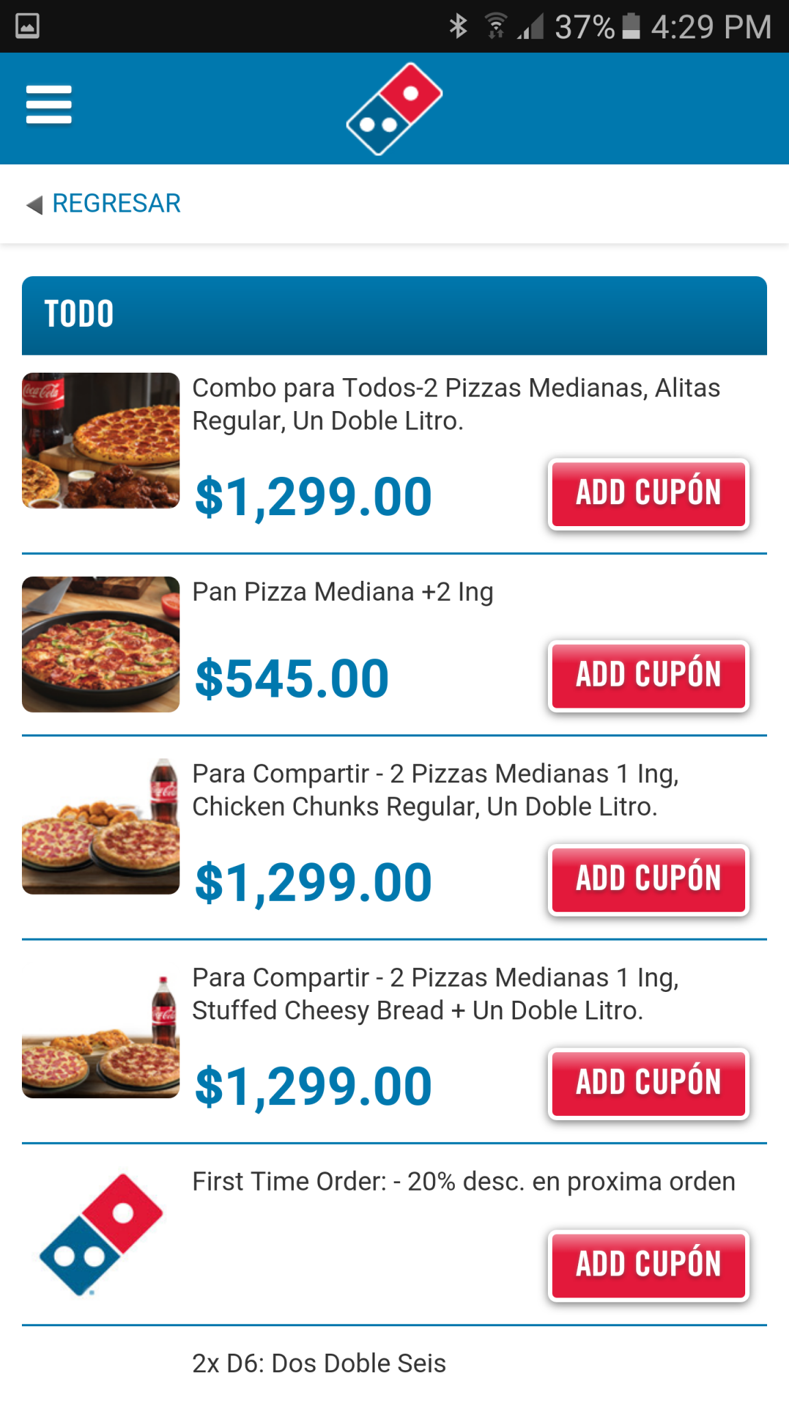 Cómo ordenar desde la app de Domino’s Pizza